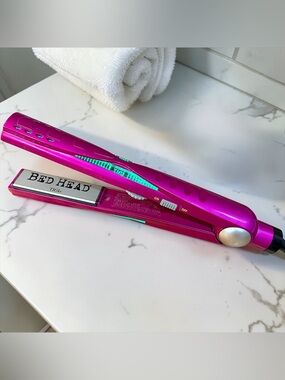 BedHead Pink LED Hair Straightener 1” Adjustable Temp Y2K Styling Tool